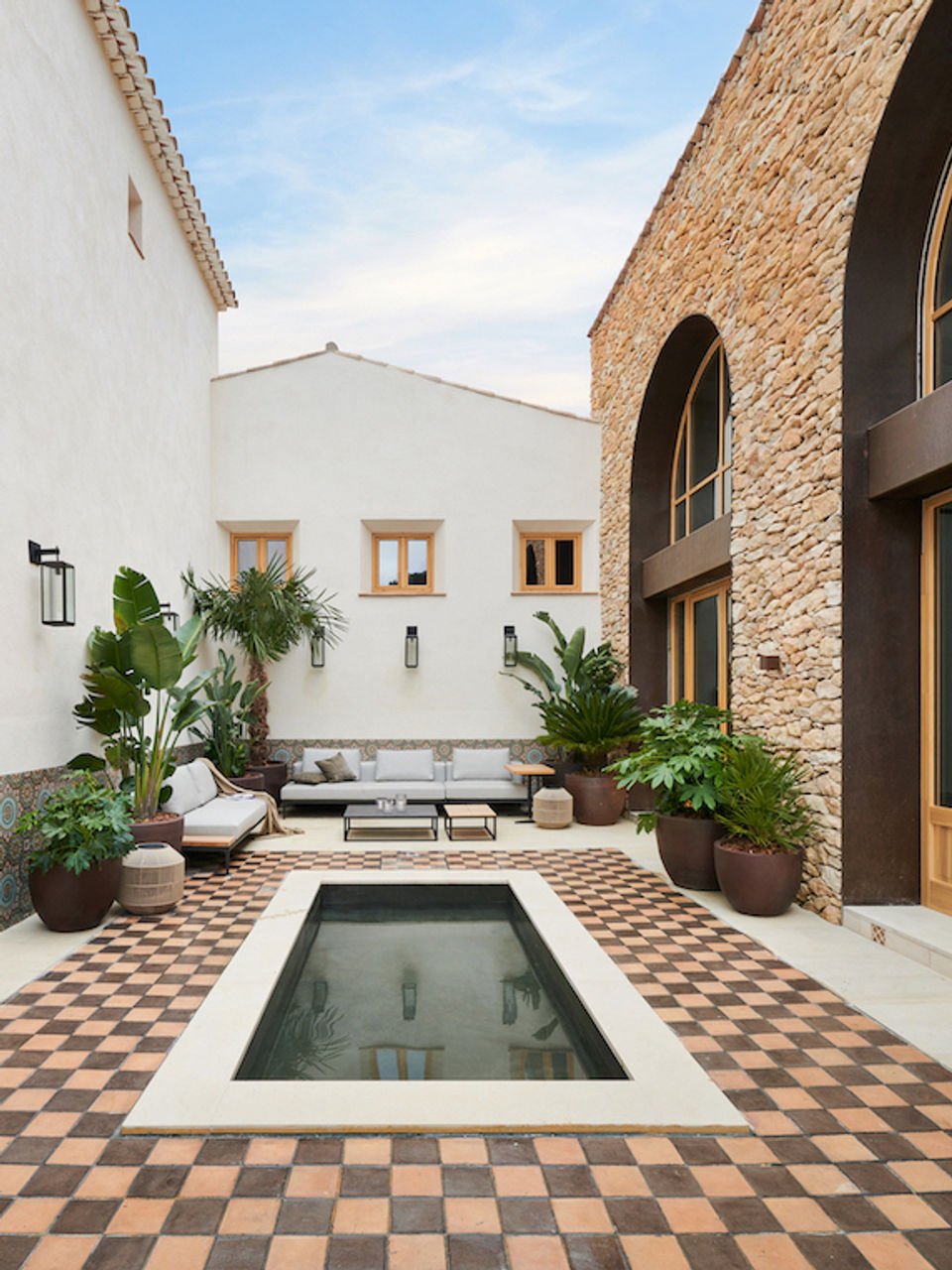 Masia Cabellut patio — wedding cost guide Agape Weddings