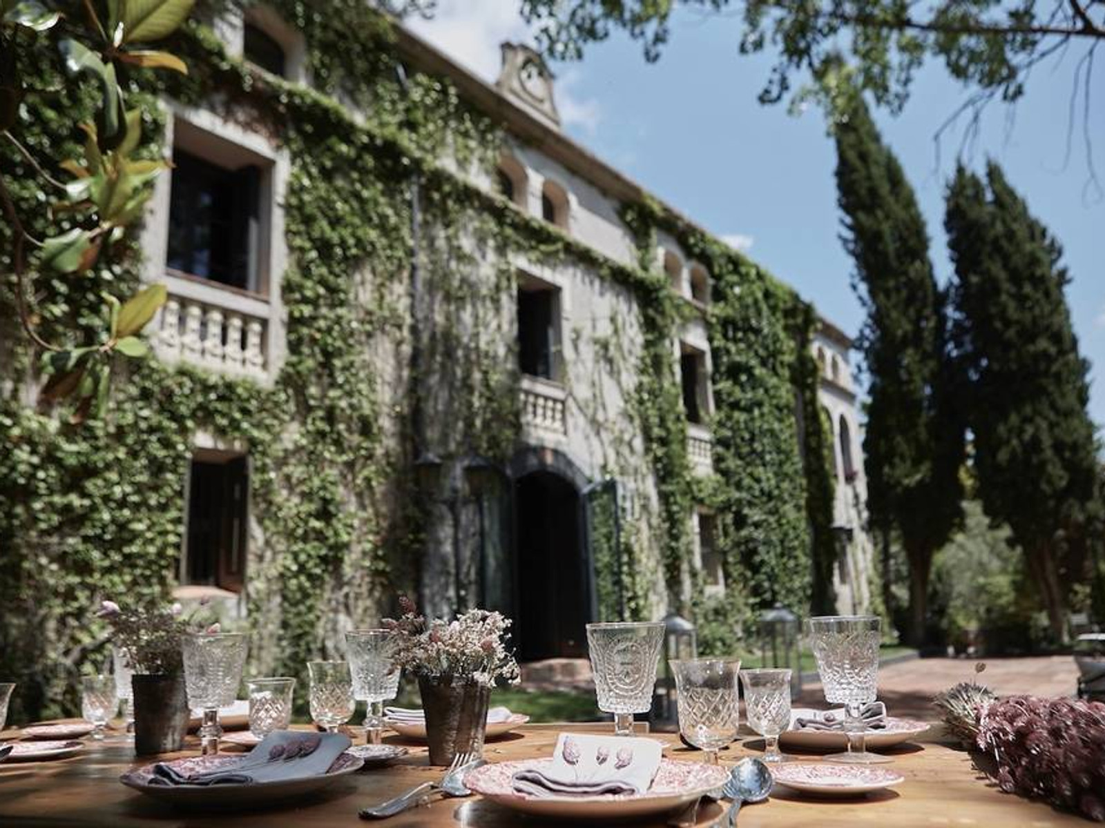 Elegant countryside wedding venue near Barcelona with rustic charm and luxury amenities