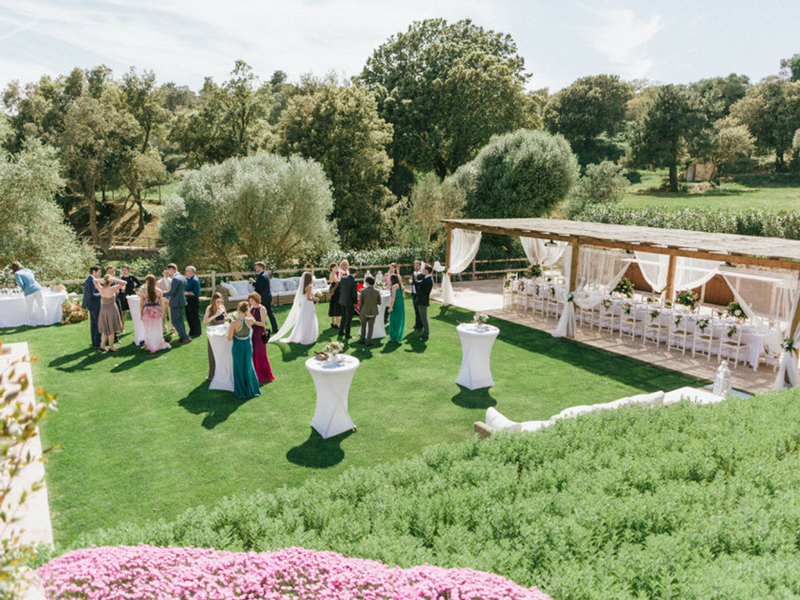 Elegant luxury wedding ceremony at Mas Torroella estate in Catalonia