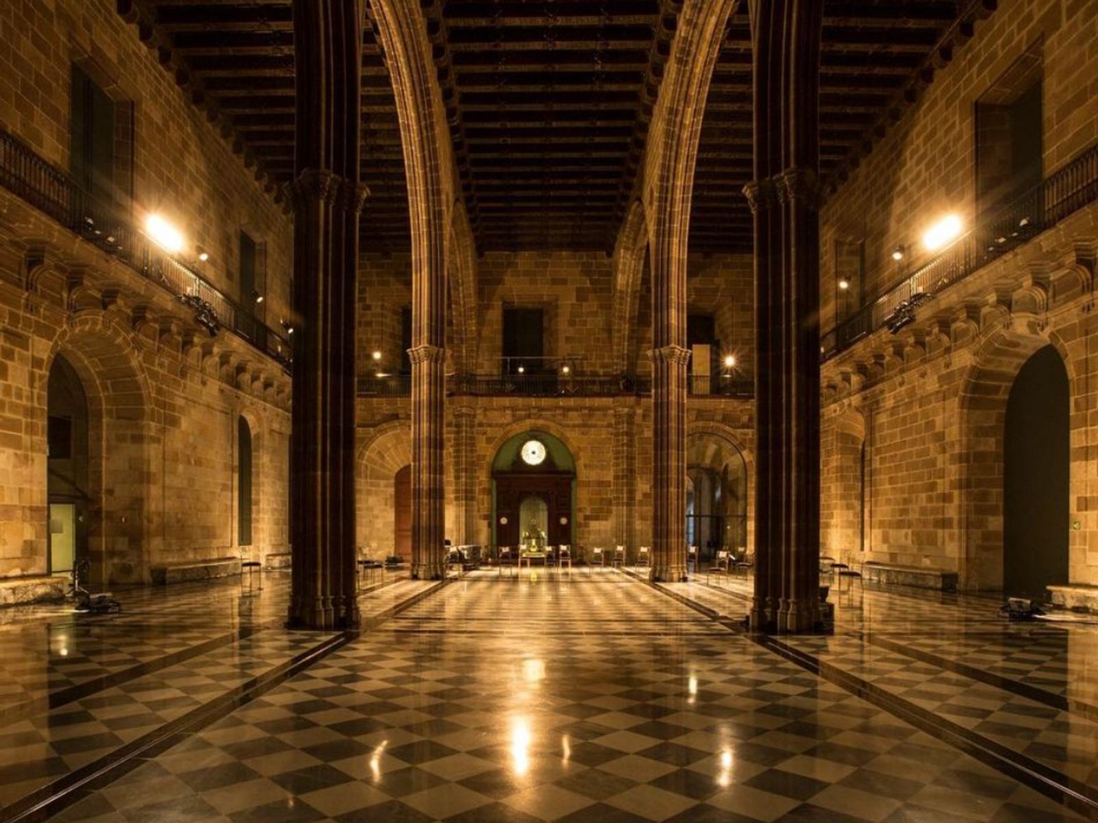 Elegant Barcelona luxury wedding reception venue with sophisticated dining setup and refined decor
